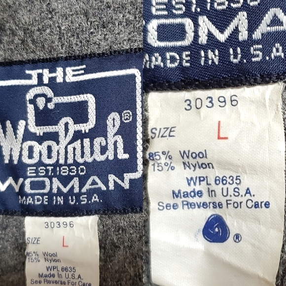 RARE Vintage 1970s Woolrich Woman Gray Wool Hooded Toggle Button Trenchcoat L - Picture 15 of 16